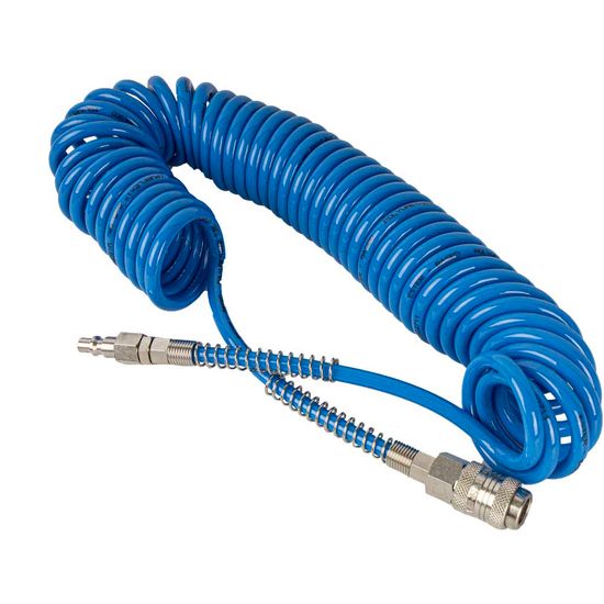 GAV Spiral Polyp Hose Blue 5mmx8mmx8m With Quick Couplers Bx15pu8-5
